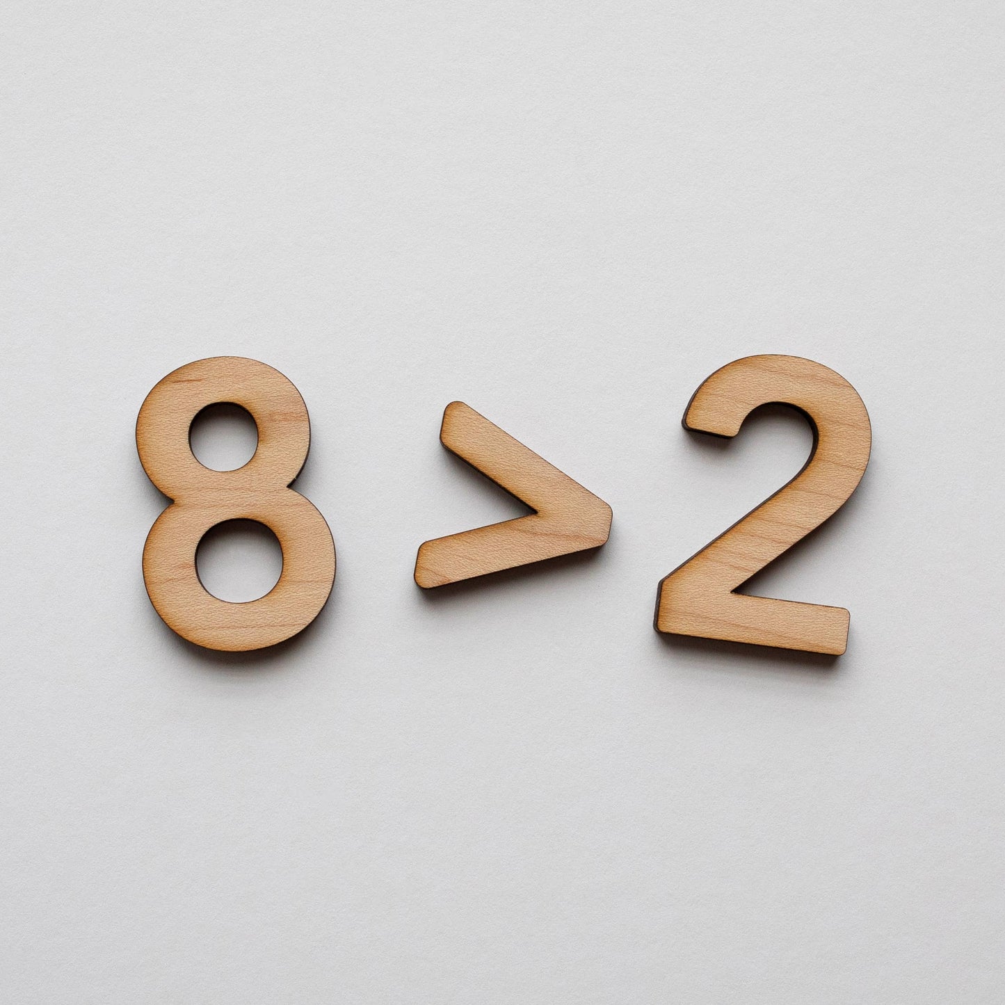 Wooden Number Set • Numerals & Math Equation Signs, Maple
