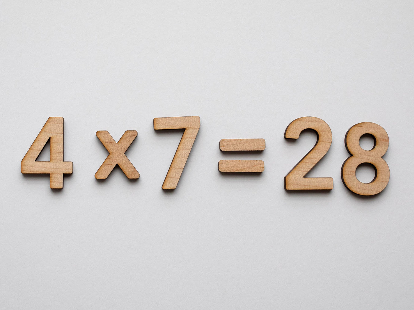 Wooden Number Set • Numerals & Math Equation Signs, Maple