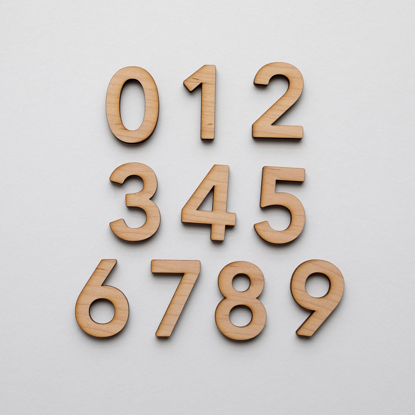 Wooden Number Set • Numerals & Math Equation Signs, Maple