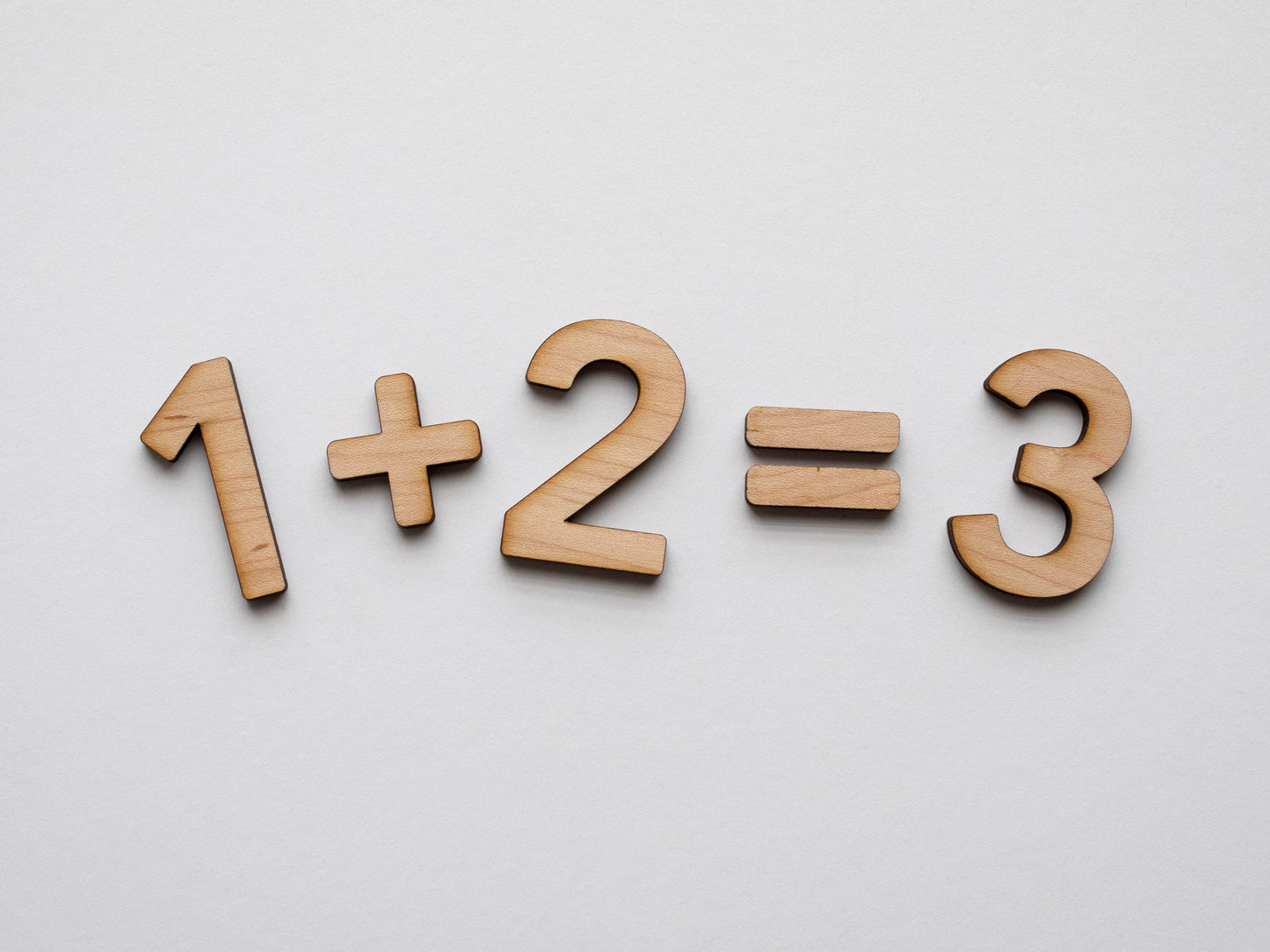 Wooden Number Set • Numerals & Math Equation Signs, Maple