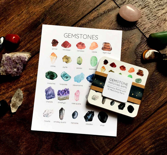 Gemstones Matching Game, Set of 24 Cards