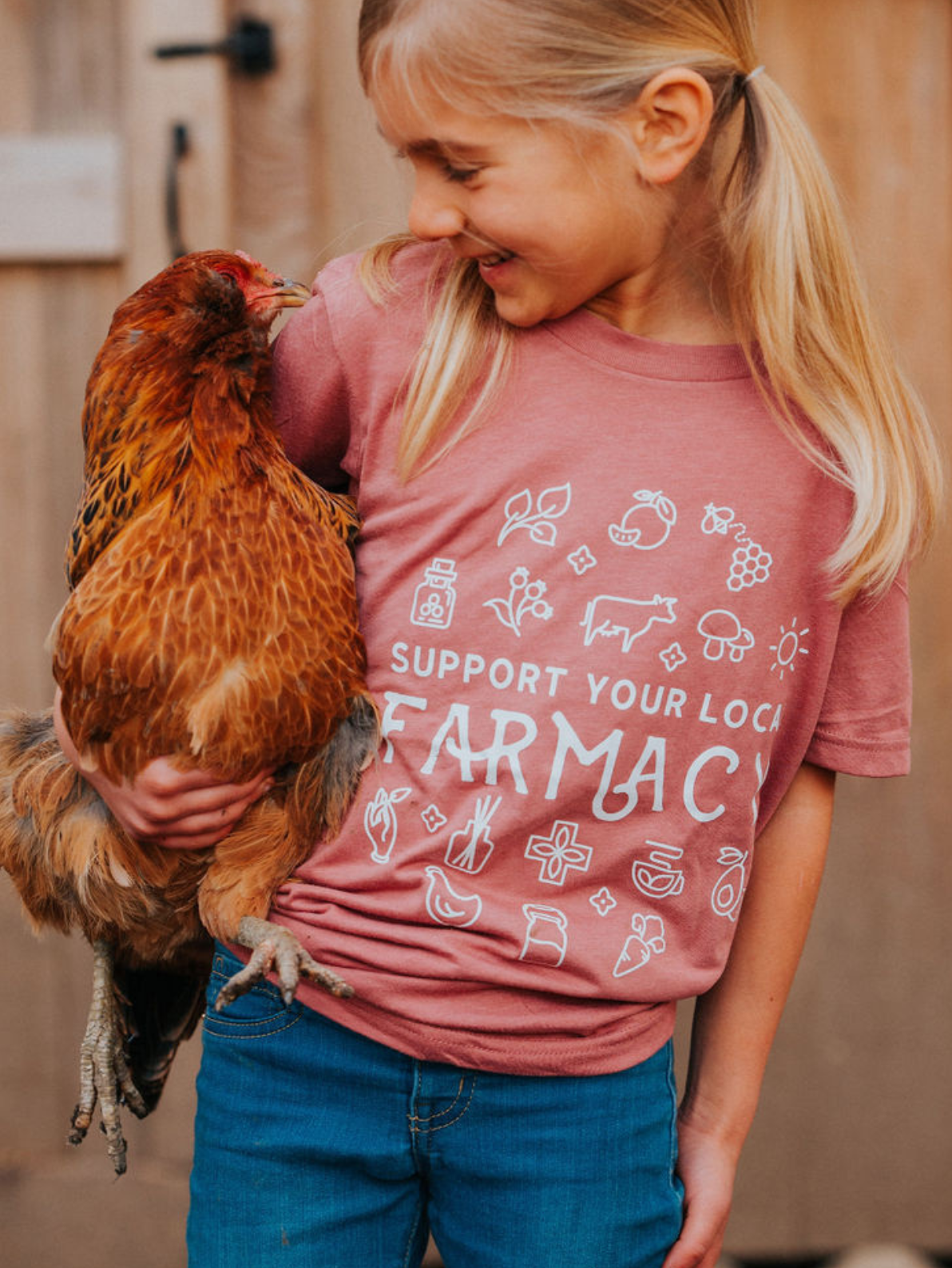 Support Your Local Farmacy Kid Shirt | Eco Friendly Farm Tee: HEATHER OLIVE / 12-18M TSHIRT