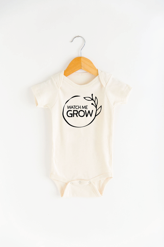 Watch Me Grow Baby Bodysuit Onesie Baby Clothing: CREAM / 6-12M ONESIE