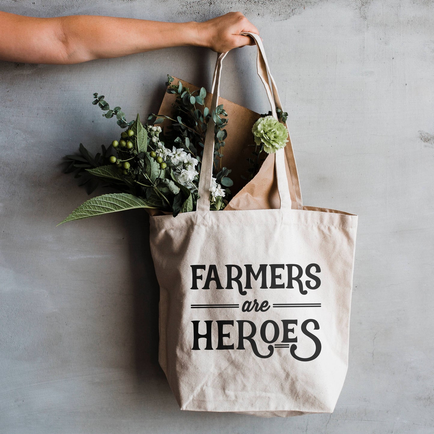 Farmers Are Heroes Tote Bag