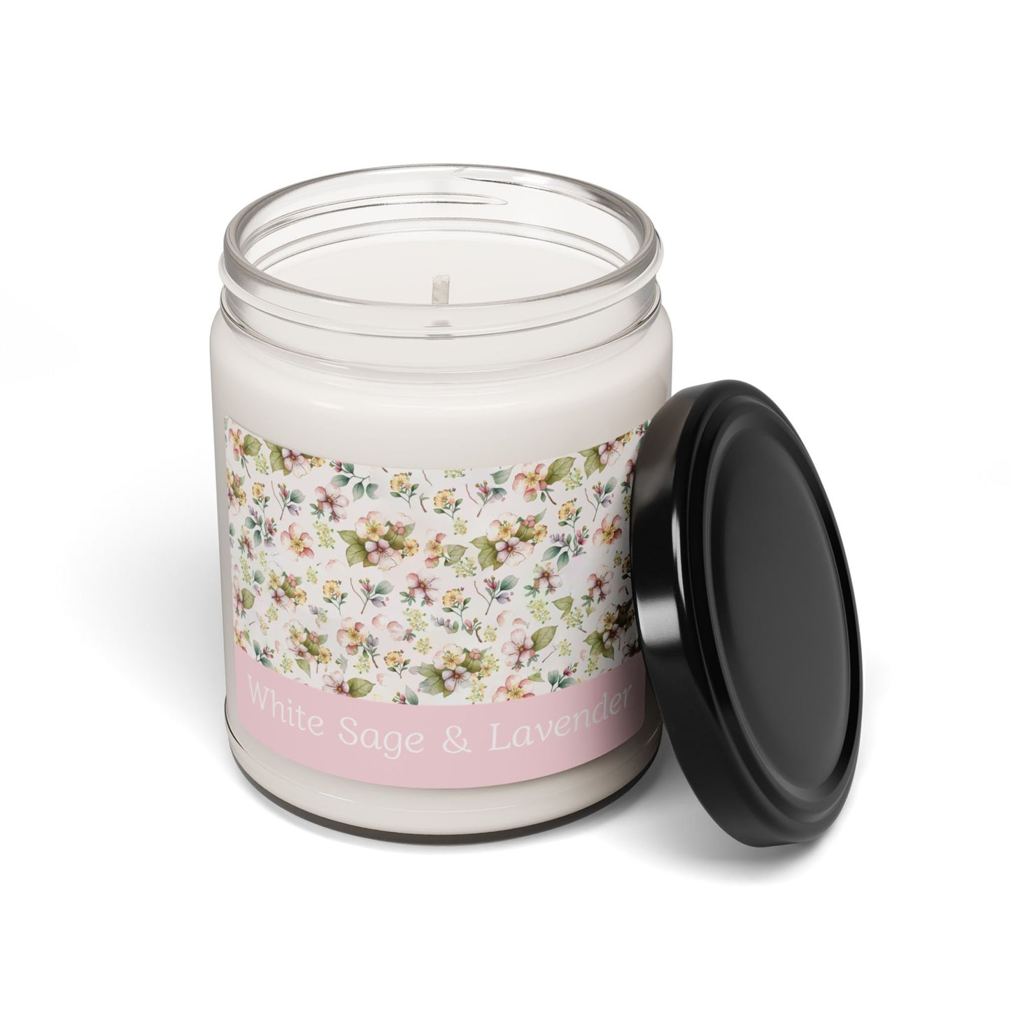 White Sage and Lavender Scented Soy Candle, 9oz Jar