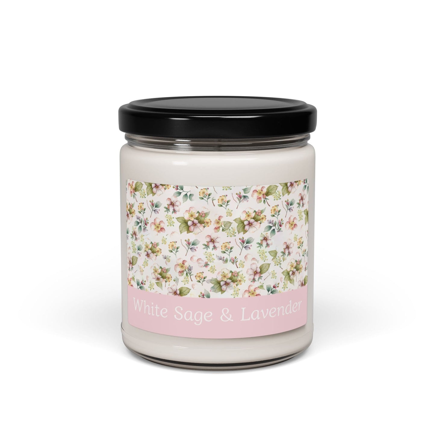 White Sage and Lavender Scented Soy Candle, 9oz Jar