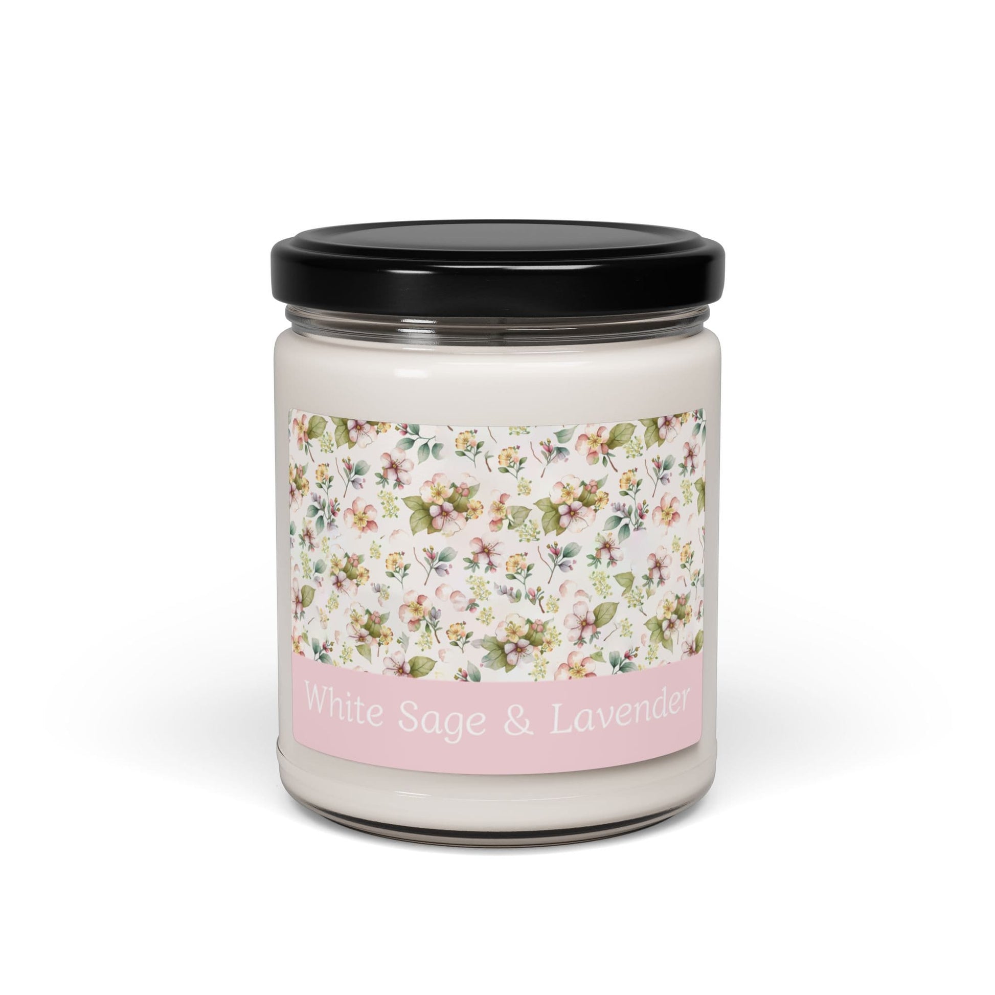 White Sage and Lavender Scented Soy Candle, 9oz Jar